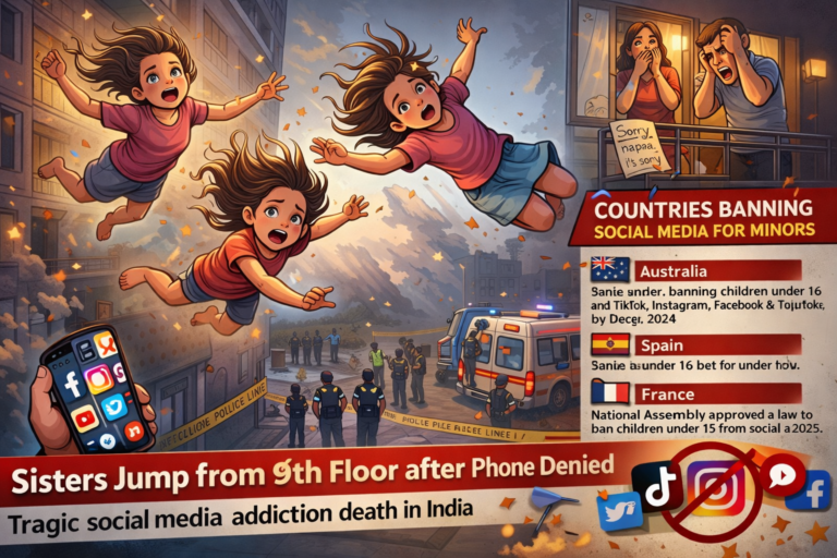 Three young sisters jump from ninth floor after being denied phone access from their parent.