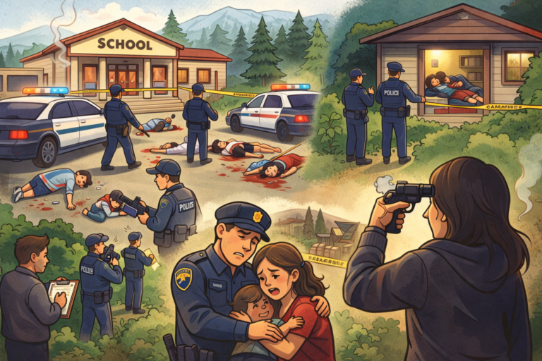 Nine people were killed in shooting in school and home in Canada