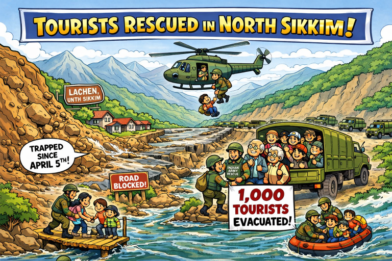 Sikkim Rescues Stranded Tourists After Road Blockages
