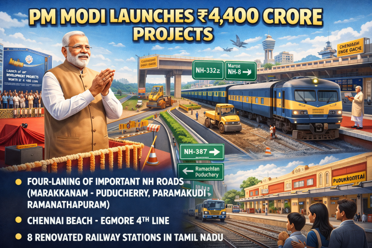 PM Modi Unveils Major Tamil Nadu Projects