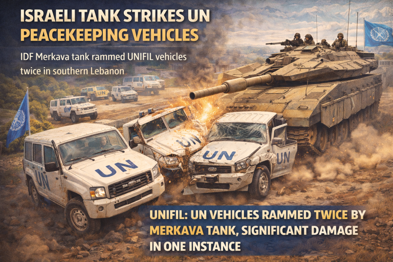 Israeli Tank Hits UN Peacekeeping Vehicles