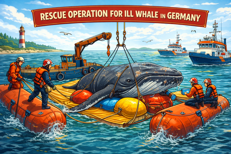 Germany Launches Complex Rescue for Stranded Whale