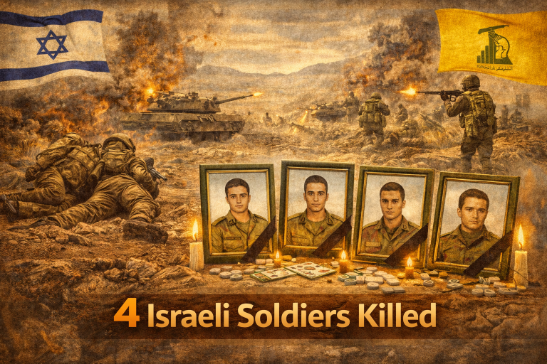 Israel Defense Forces Reports Four Soldiers Killed in Southern Lebanon