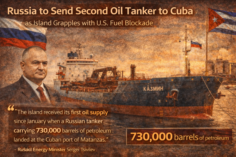 Russia Boosts Oil Supply to Cuba Amid US Blockade