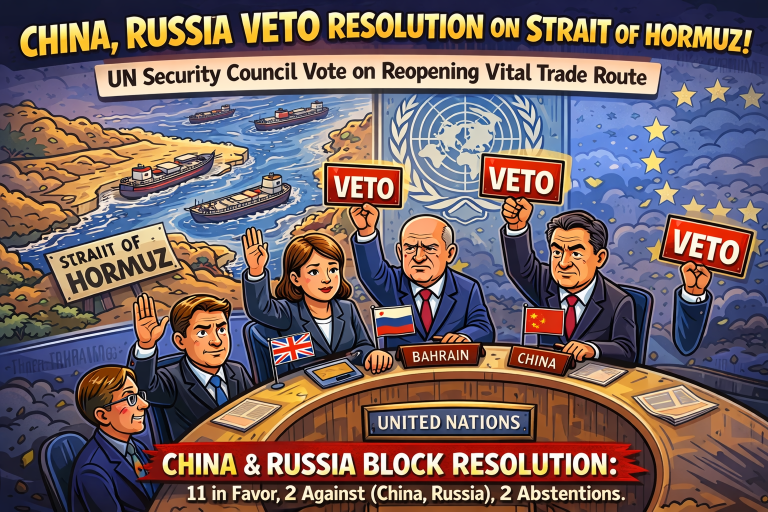 UN Resolution on Hormuz Blocked by China Russia