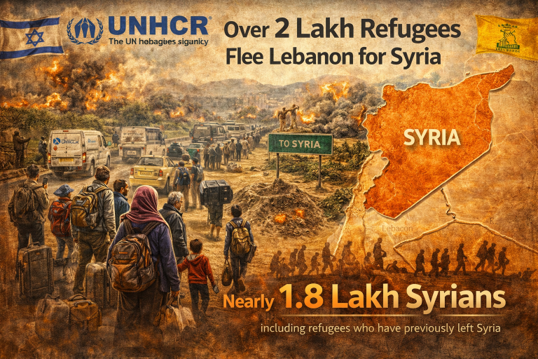 UNHCR Reports Over 2 Lakh Flee Lebanon Amid Conflict