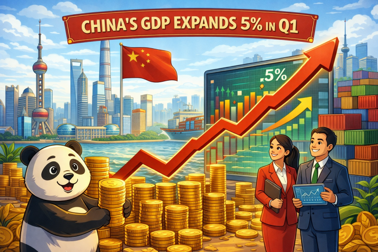 China GDP Grows Five Percent Despite Conflict
